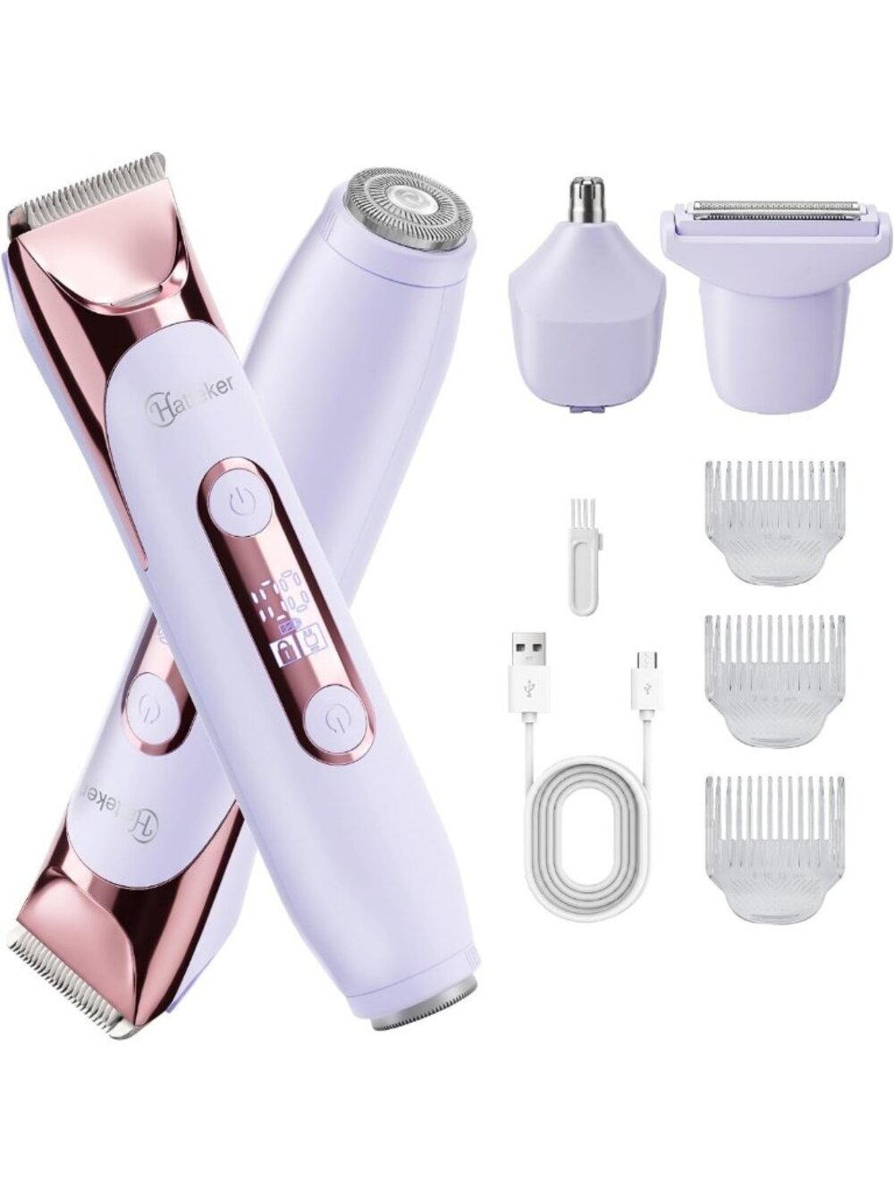 4-in-1 Women's Electric Bikini Trimmer & Razor, Dual Head Grooming Tool